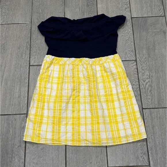 Lilly Pulitzer Esmeralda Yellow Plaid Combo Dress With Pockets Size Medium - Picture 3 of 10